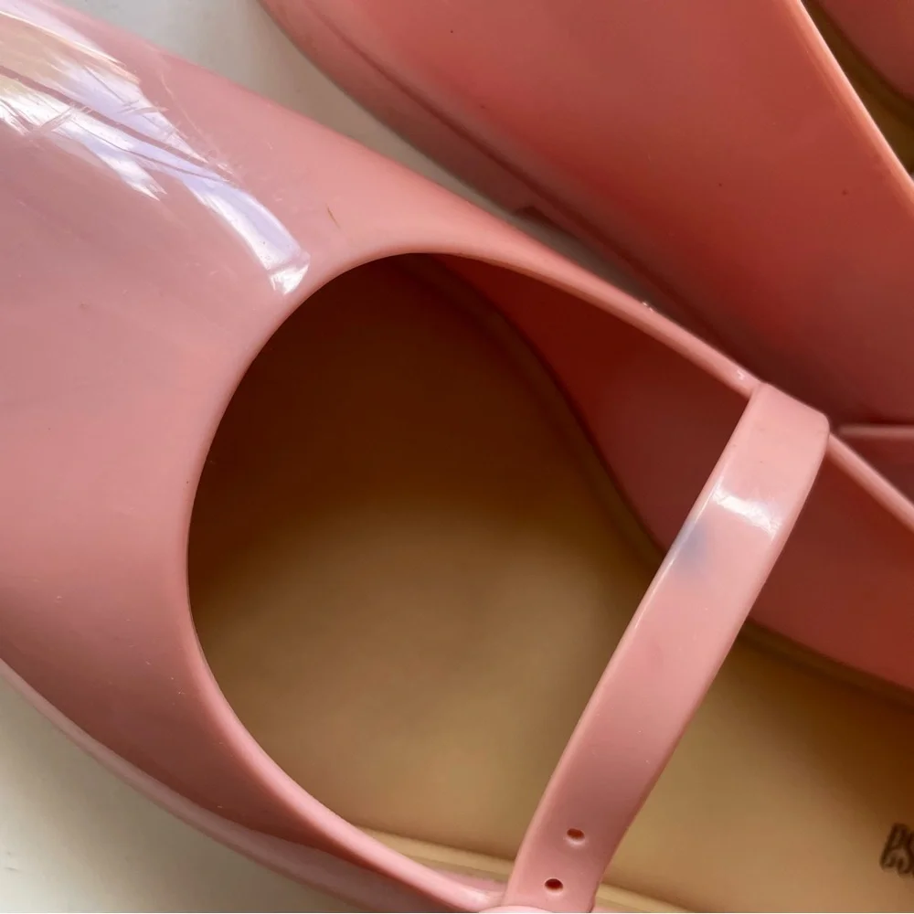 Melissa Pink Glossy Mary Jane Flats - Picture 7 of 8